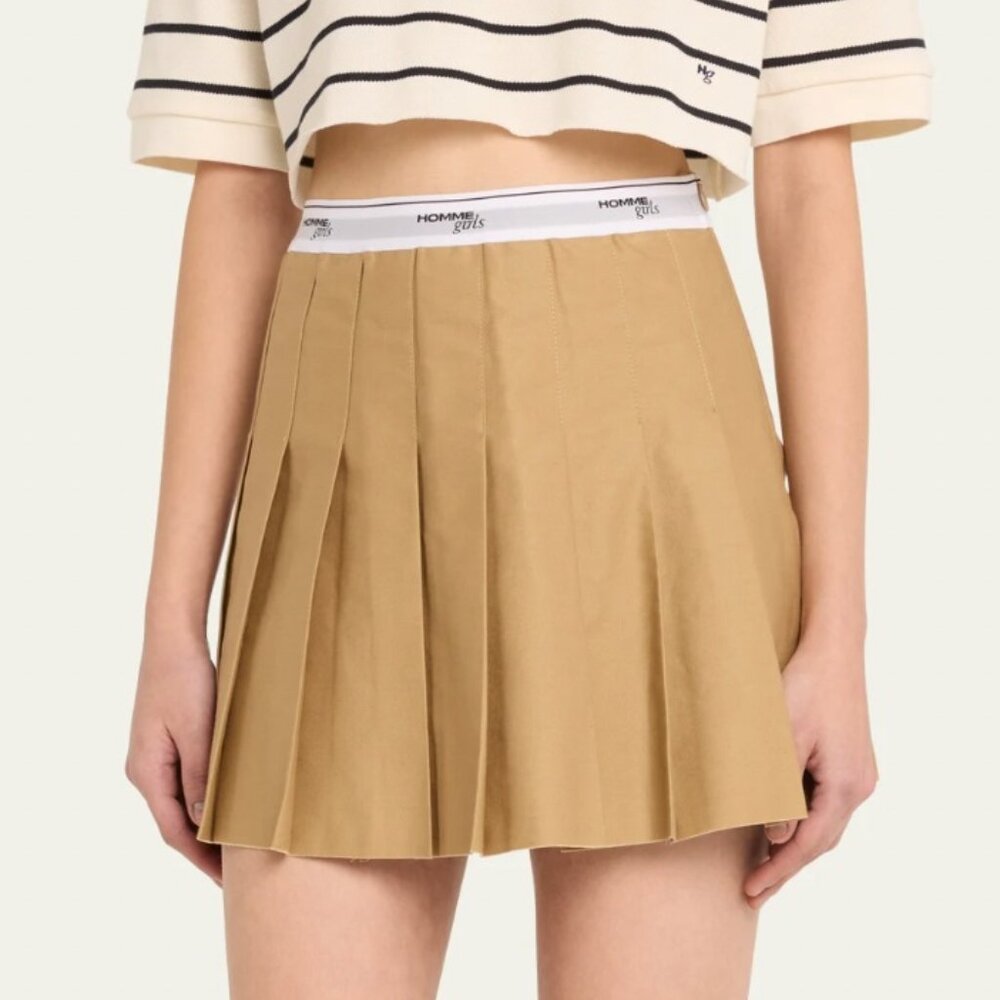 NWT Hommegirls Pleated Miniskirt in Khaki